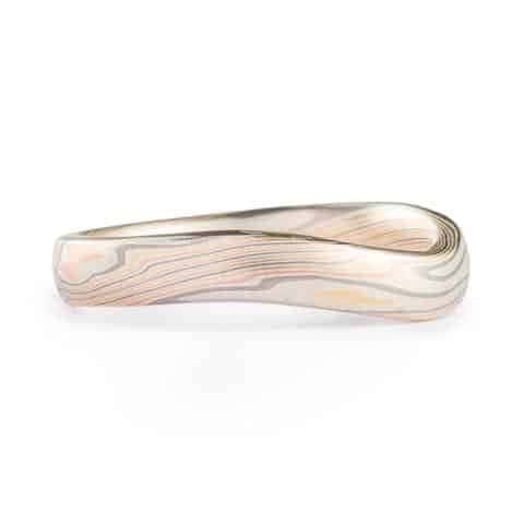 Graceful Bespoke Mokume Contoured Band - Image 2