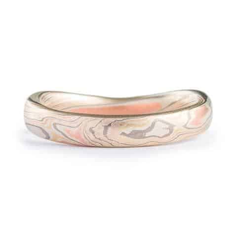 Graceful Bespoke Mokume Contoured Band - Image 3