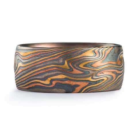 Bold Wide Mokume Gane Ring - Image 3