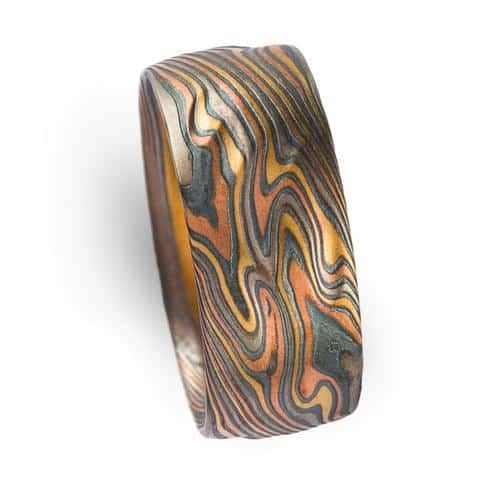 Bold Wide Mokume Gane Ring - Image 4