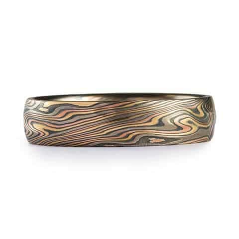 Organic Twist Pattern Mokume Ring with Texture - Image 3