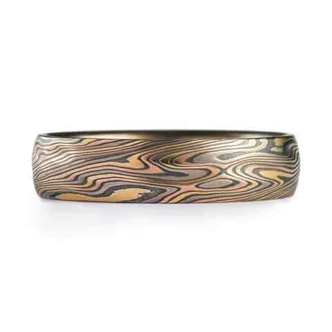 Organic Twist Pattern Mokume Ring with Texture - Image 2