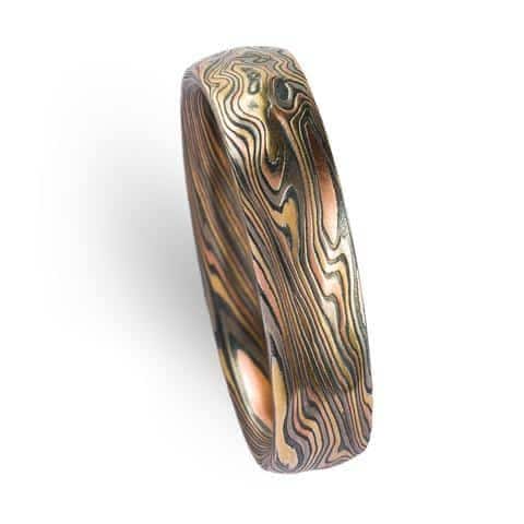 Organic Twist Pattern Mokume Ring with Texture - Image 4