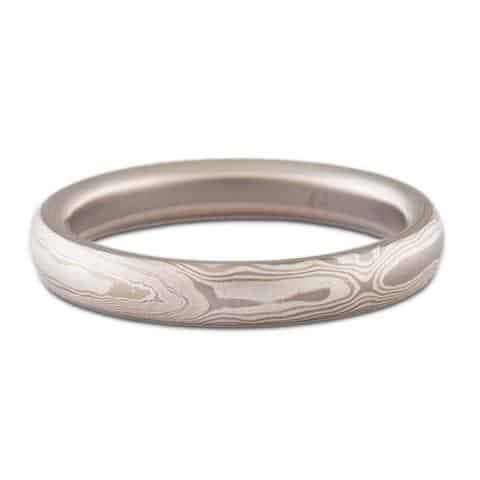 Coordinating Mokume Wedding Set with Fire and Smoke Palettes - Image 3