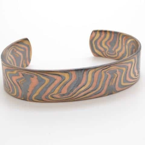 Mokume Wave Bracelet in Oxidized Fire - Image 2