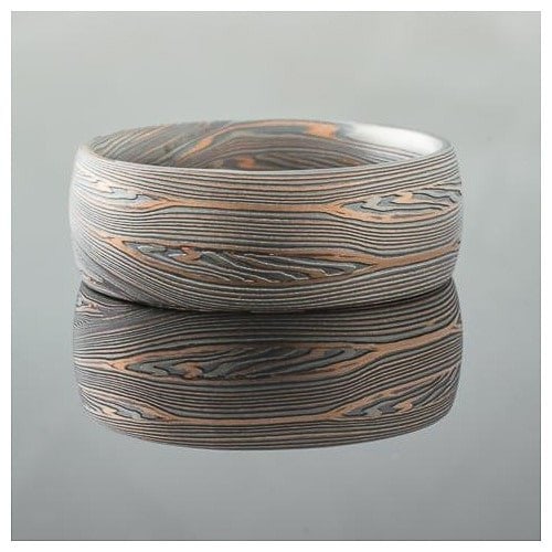 Organic Ring or Wedding Band Set with Oxidized Finish - Image 3