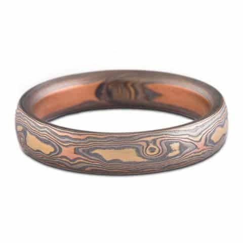 Woodgrain Wedding Band Set in Firestorm and Smoke Palettes - Image 2