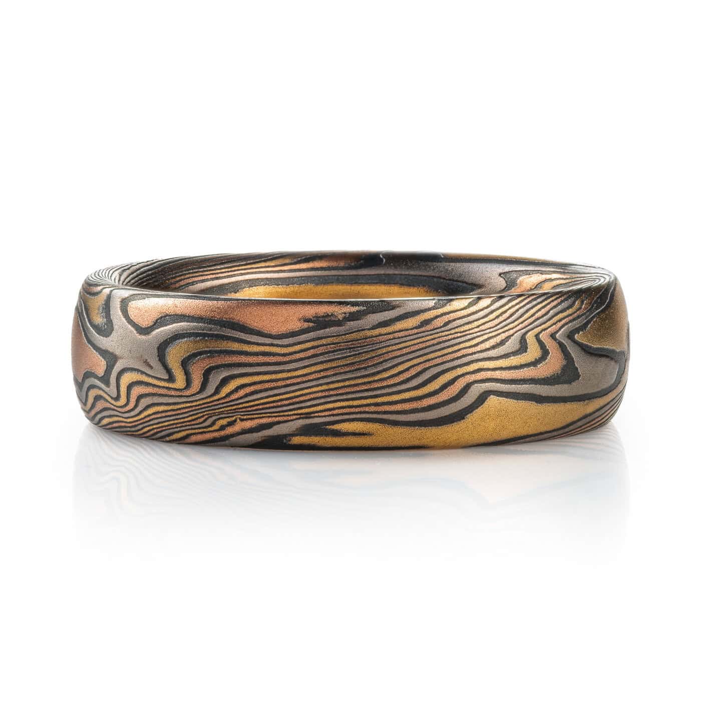 Nature Inspired Mokume Rings with Etched Finish - Image 2