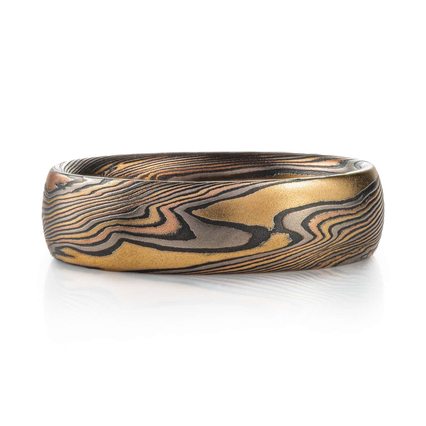 Nature Inspired Mokume Rings with Etched Finish - Image 3