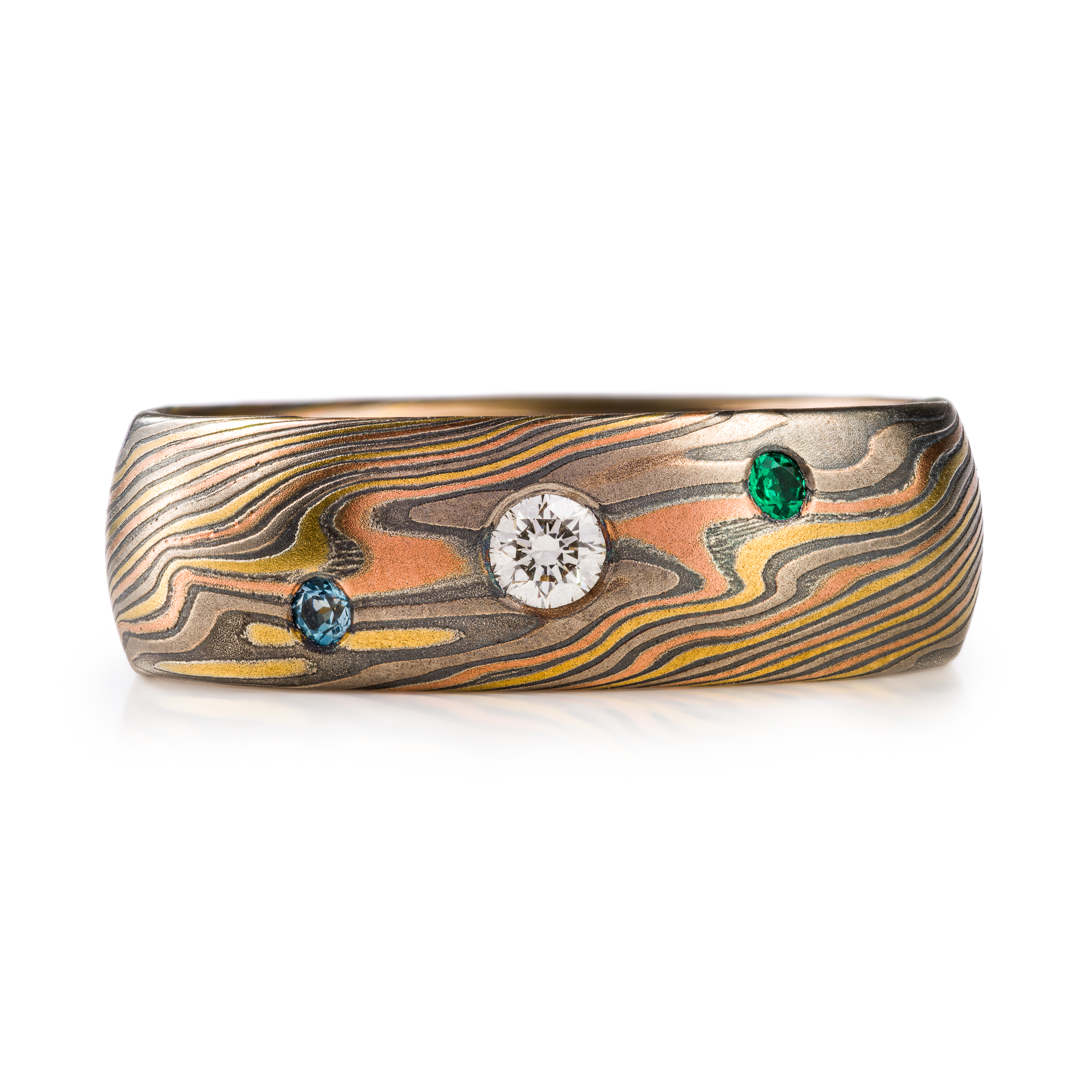 18kt Gold, Aquamarine, Diamond, Emerad, Etched and Oxidized, Firestorm, Low Dome, Palladium, Red Gold, SETTING, Silver, Stone, Twist, Yellow Gold