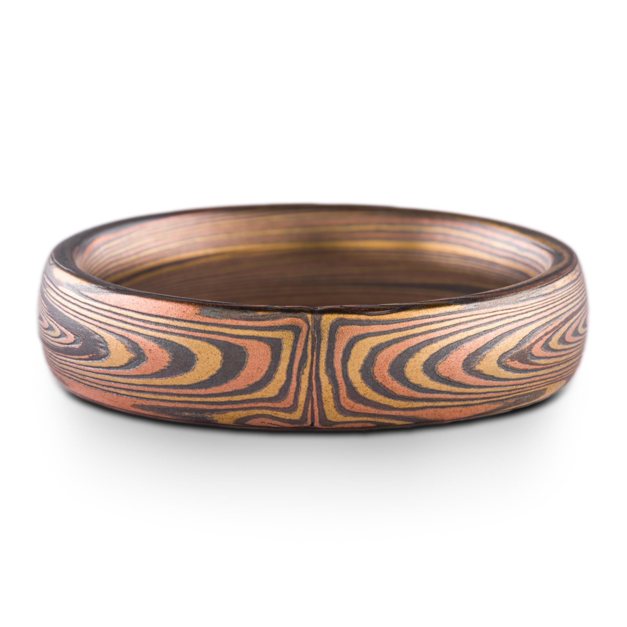 Woodsy Mokume Wedding Band