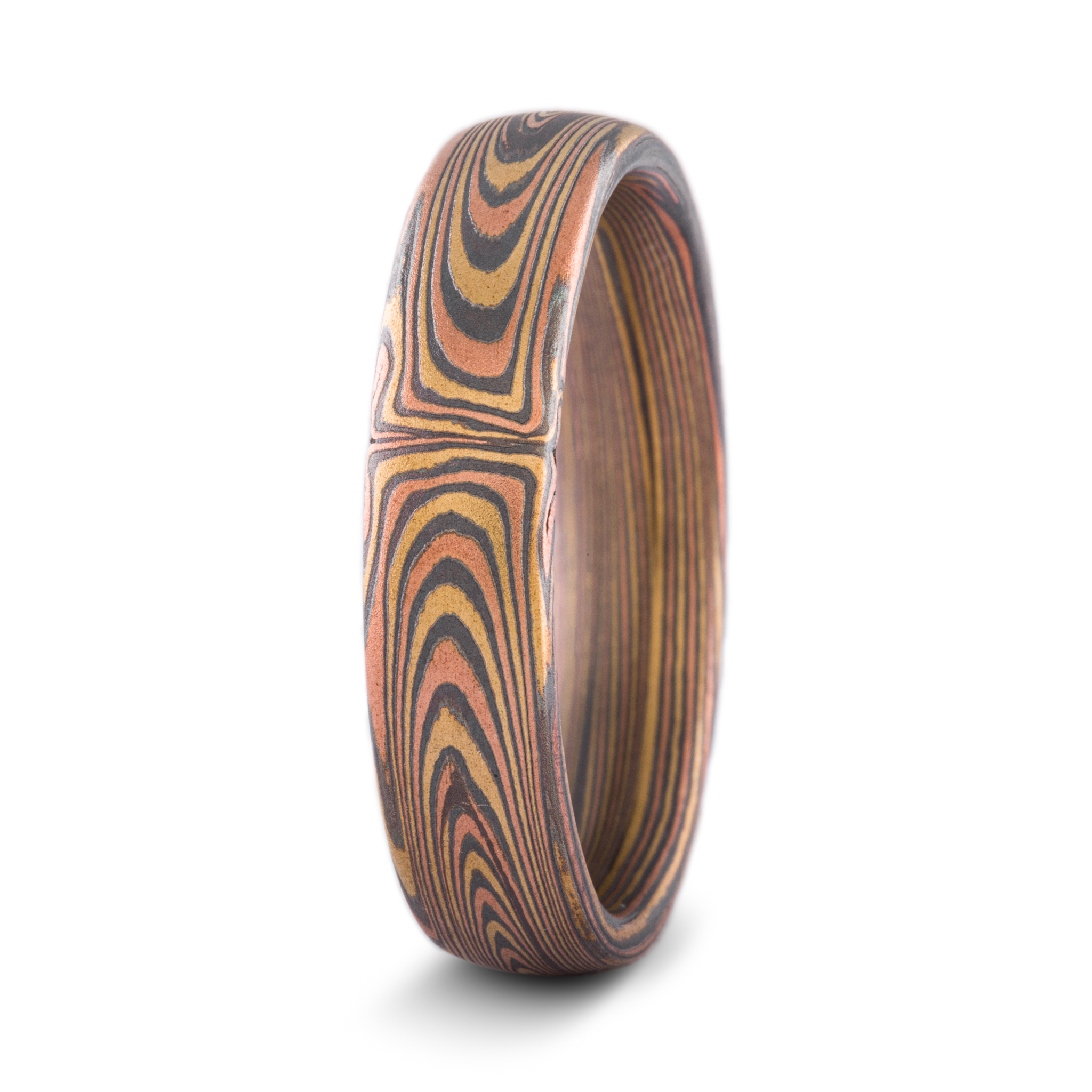 Woodsy Mokume Wedding Band - Image 4