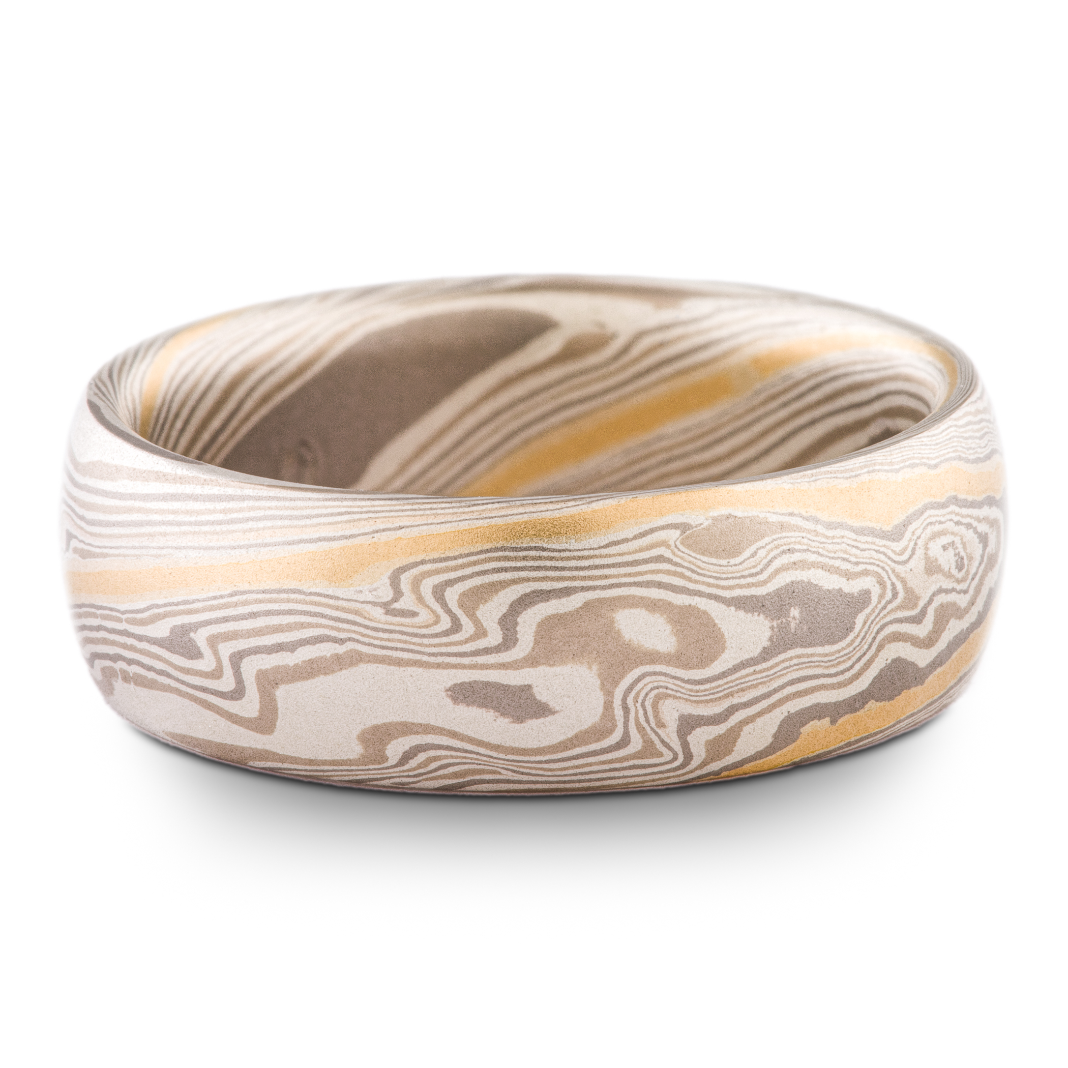 Elegant 18kt Gold Mokume Twist Wedding Ring