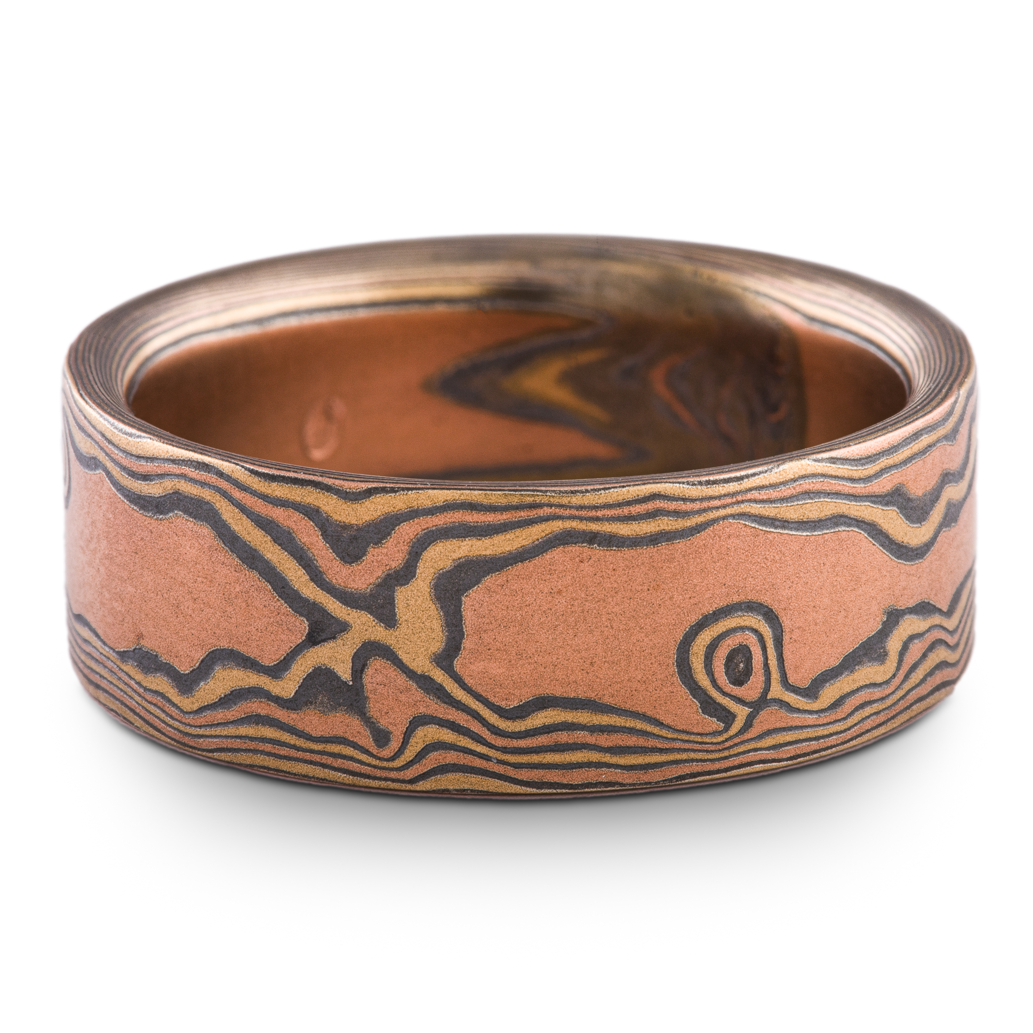 Rustic Woodgrain Pattern Ring Wedding Band