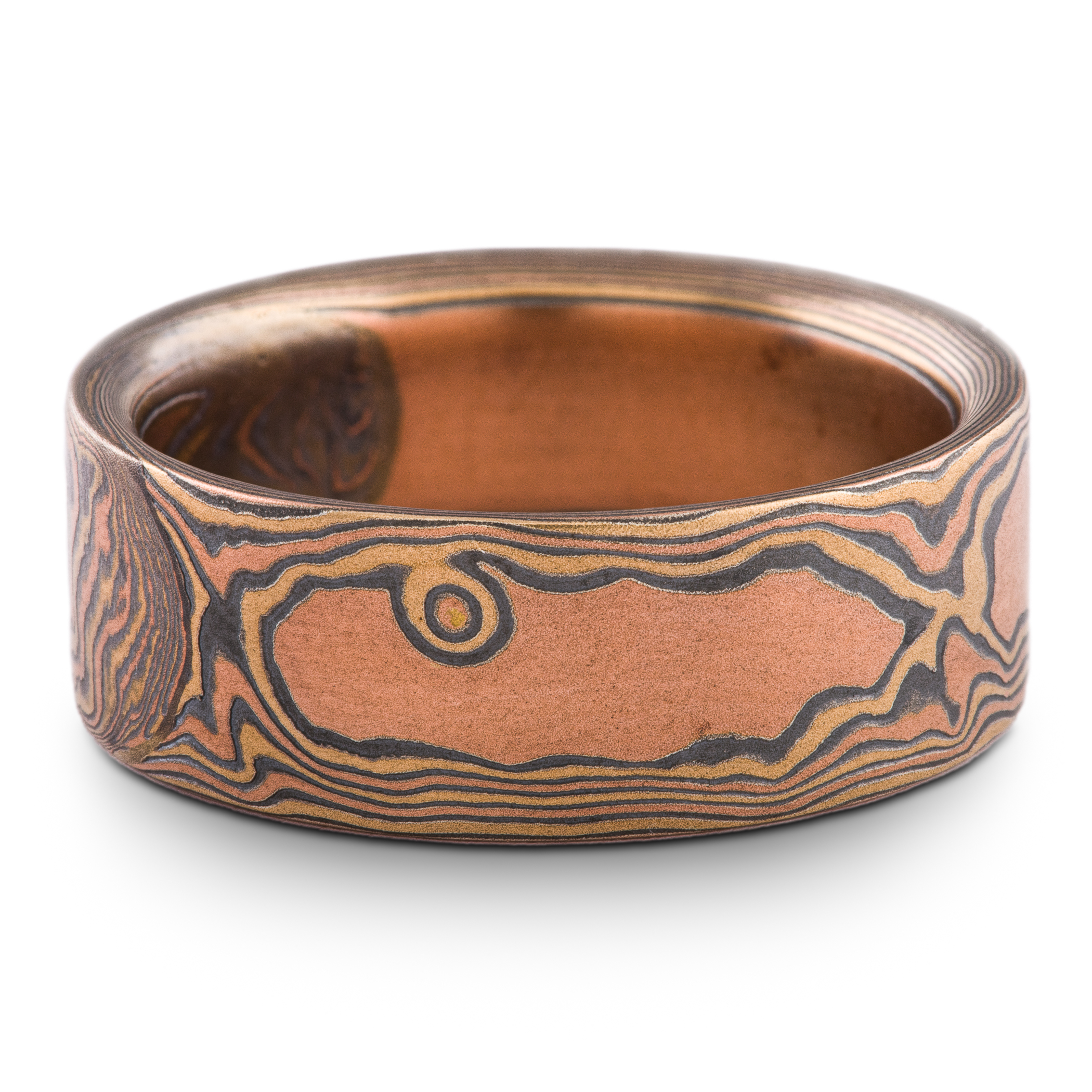 Rustic Woodgrain Pattern Ring Wedding Band - Image 2