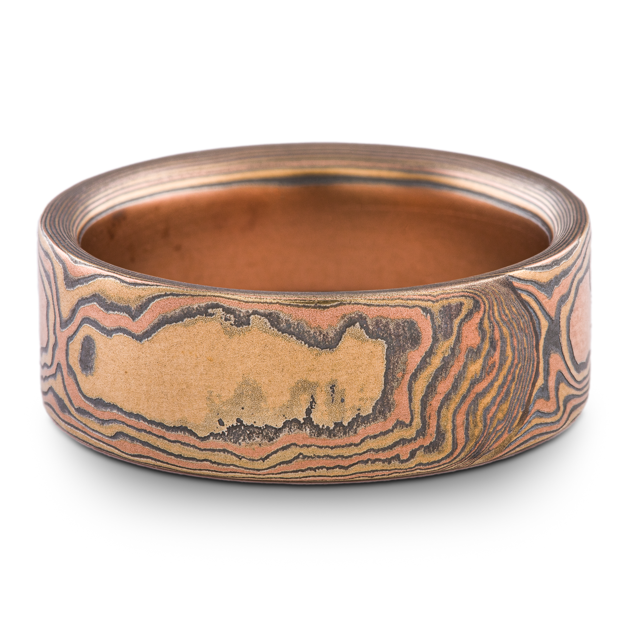 Rustic Woodgrain Pattern Ring Wedding Band - Image 3