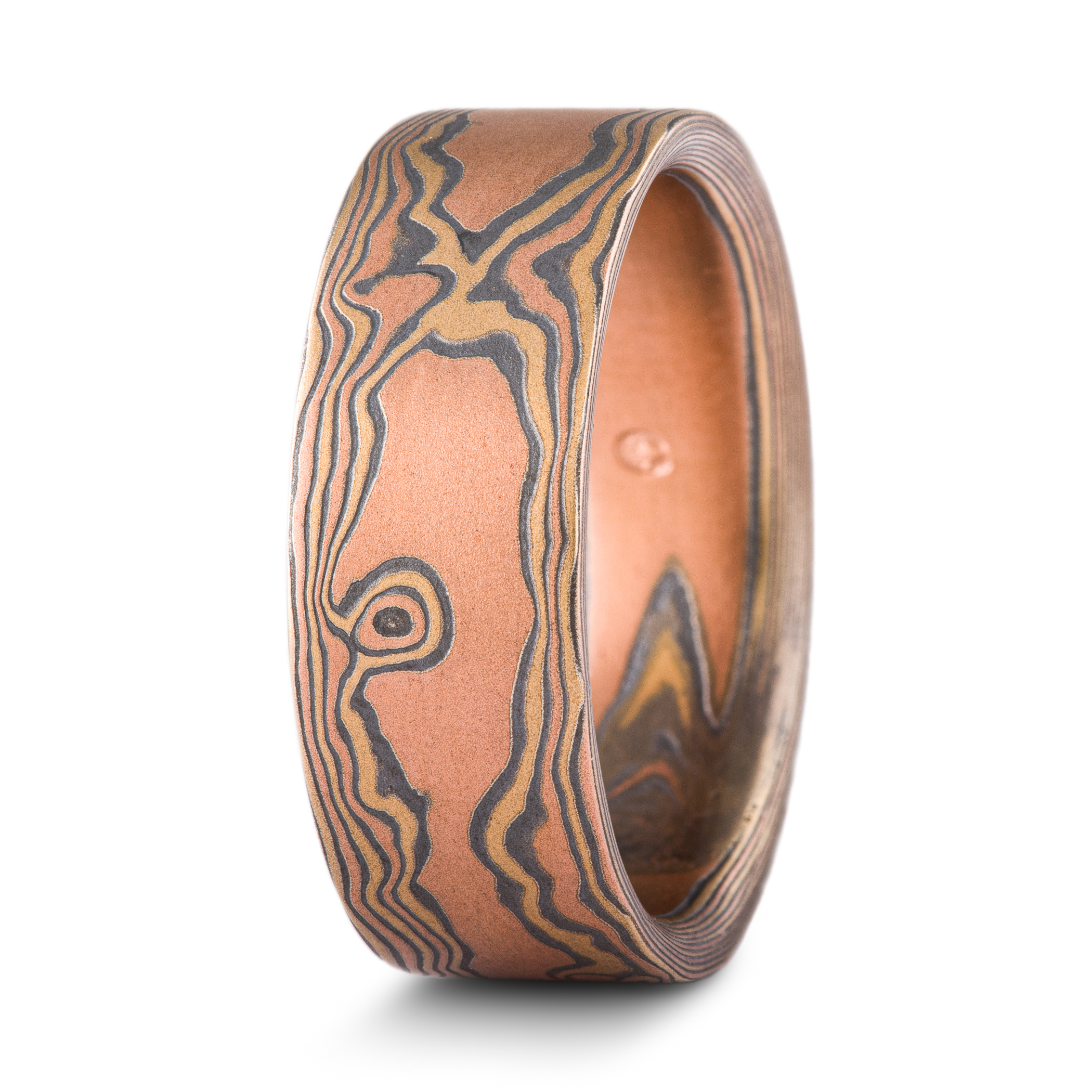 Rustic Woodgrain Pattern Ring Wedding Band - Image 4
