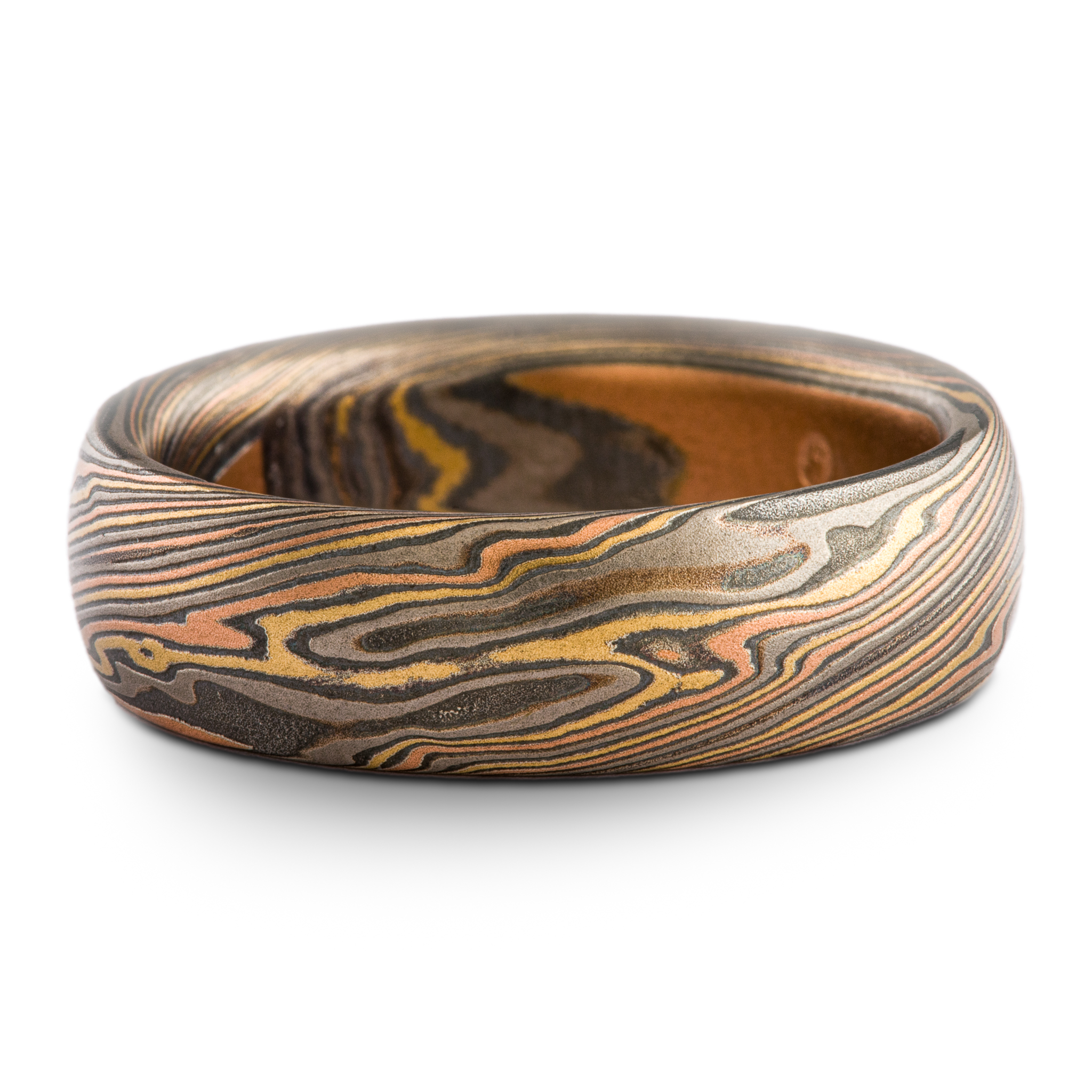 Bold Nature Inspired Mokume Wedding Band