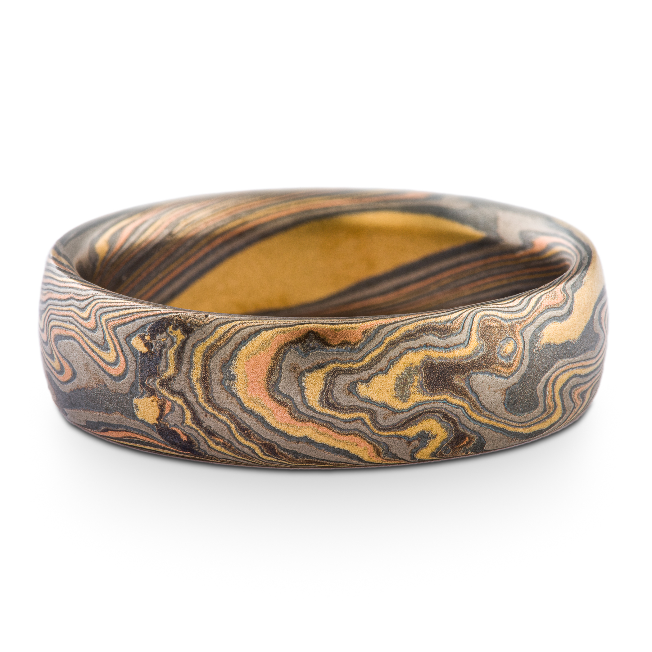 Dynamic Mokume Gane Twist Pattern Wedding Band - Image 3