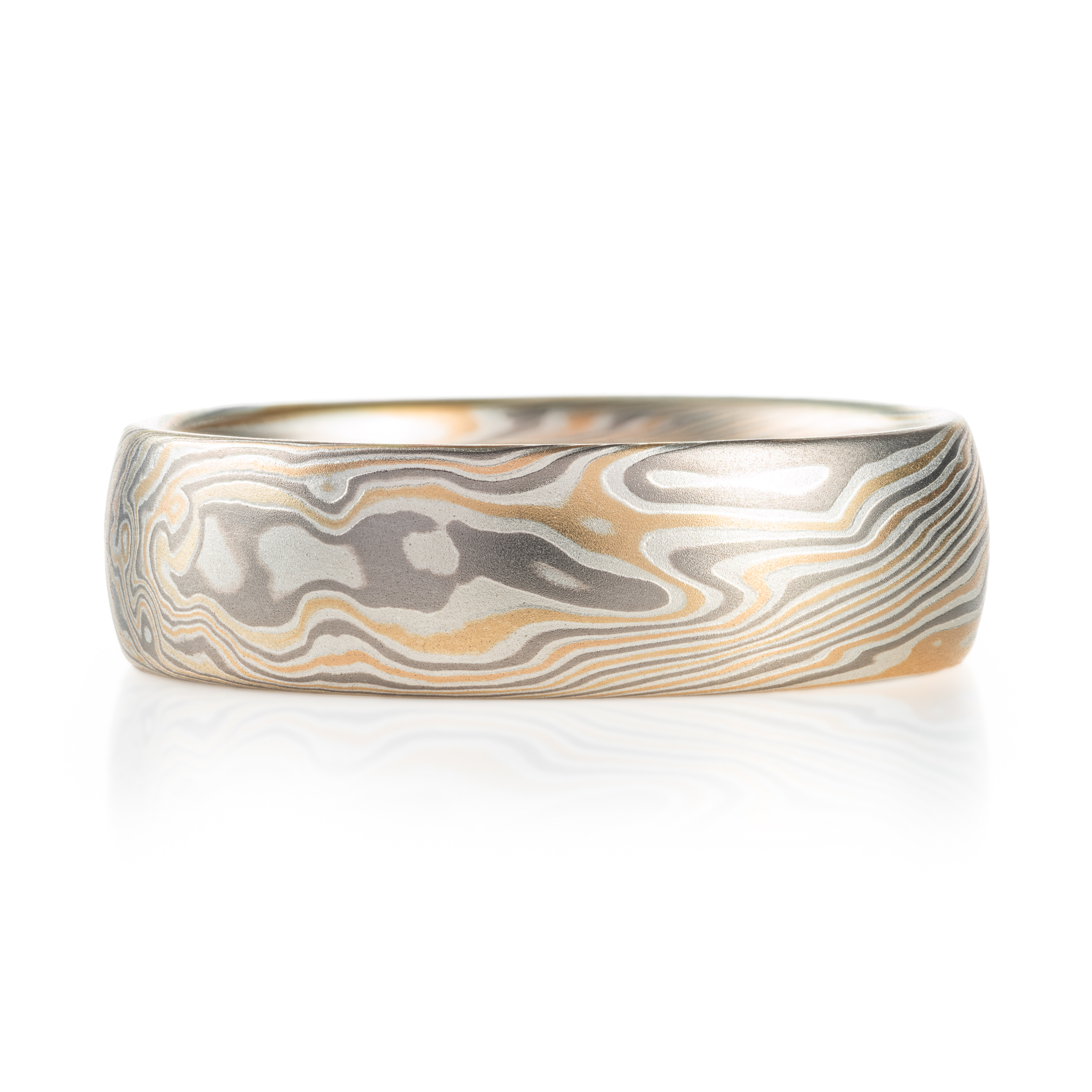 Elegant Twist Pattern Mokume Ring - Image 3