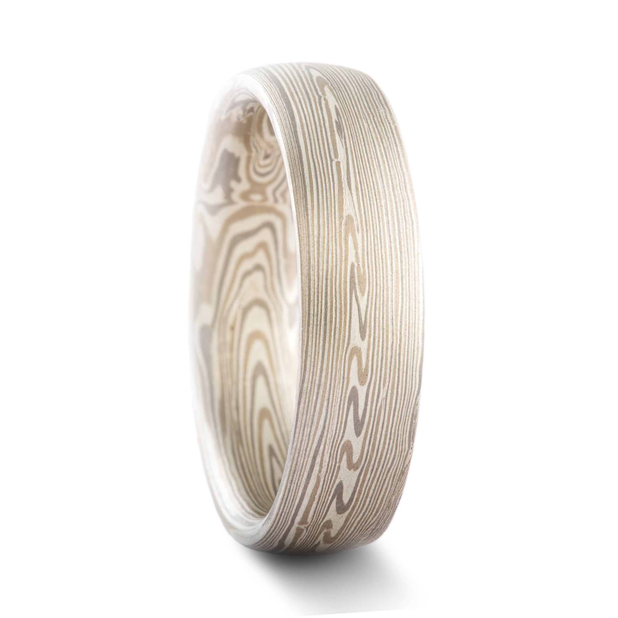 Elegant Mokume Wedding Band - Image 4