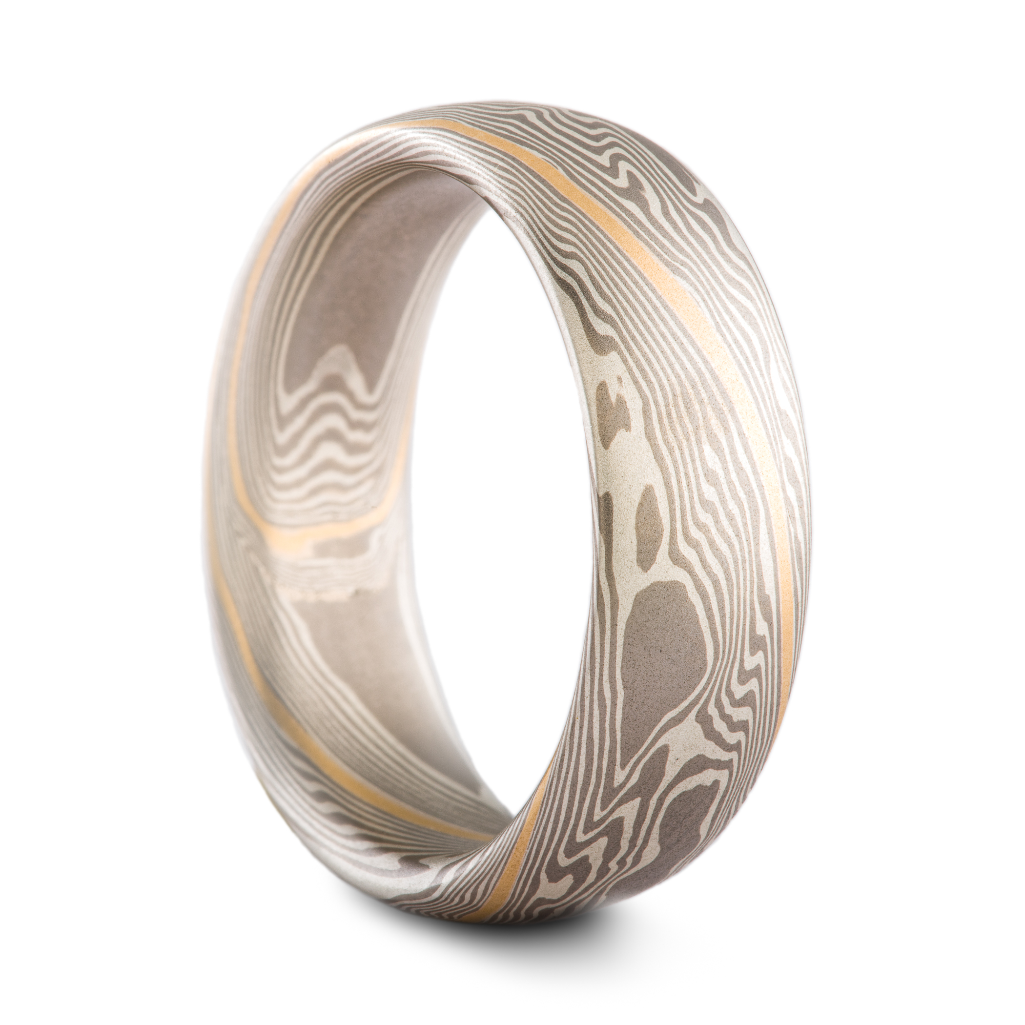Elegant Yellow Gold Stratum Ring or Wedding Band - Image 4