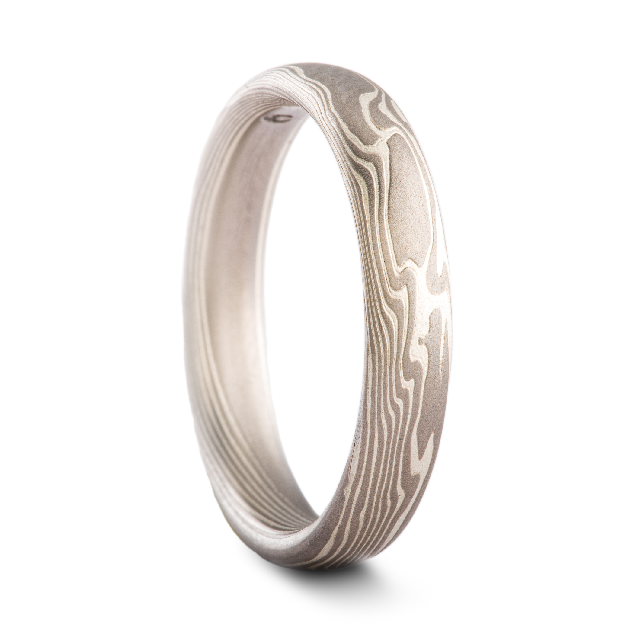 Misty Ring or Wedding Band in Twist Pattern and Ash Palette - Image 4