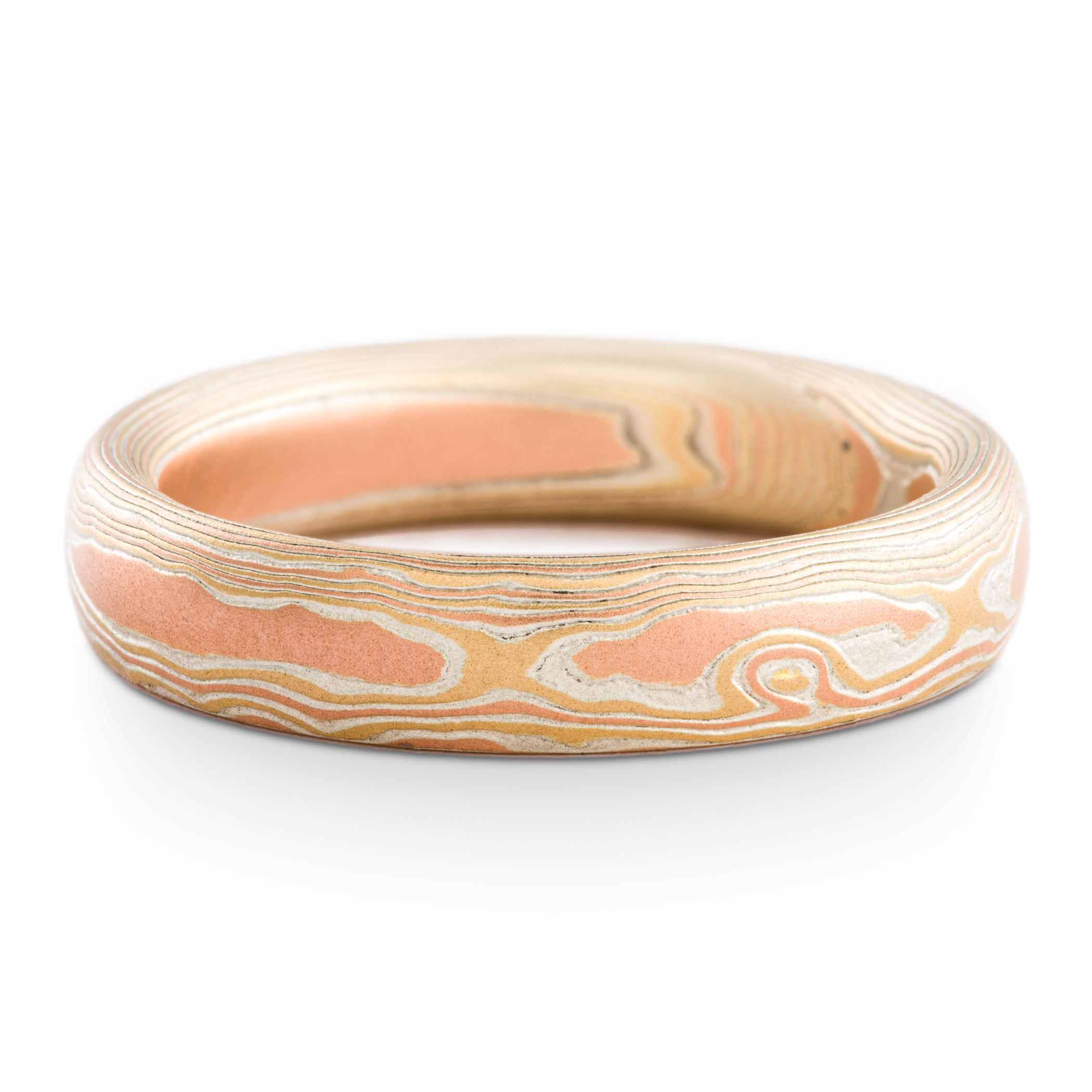 Warm Daylight Mokume Wedding Band