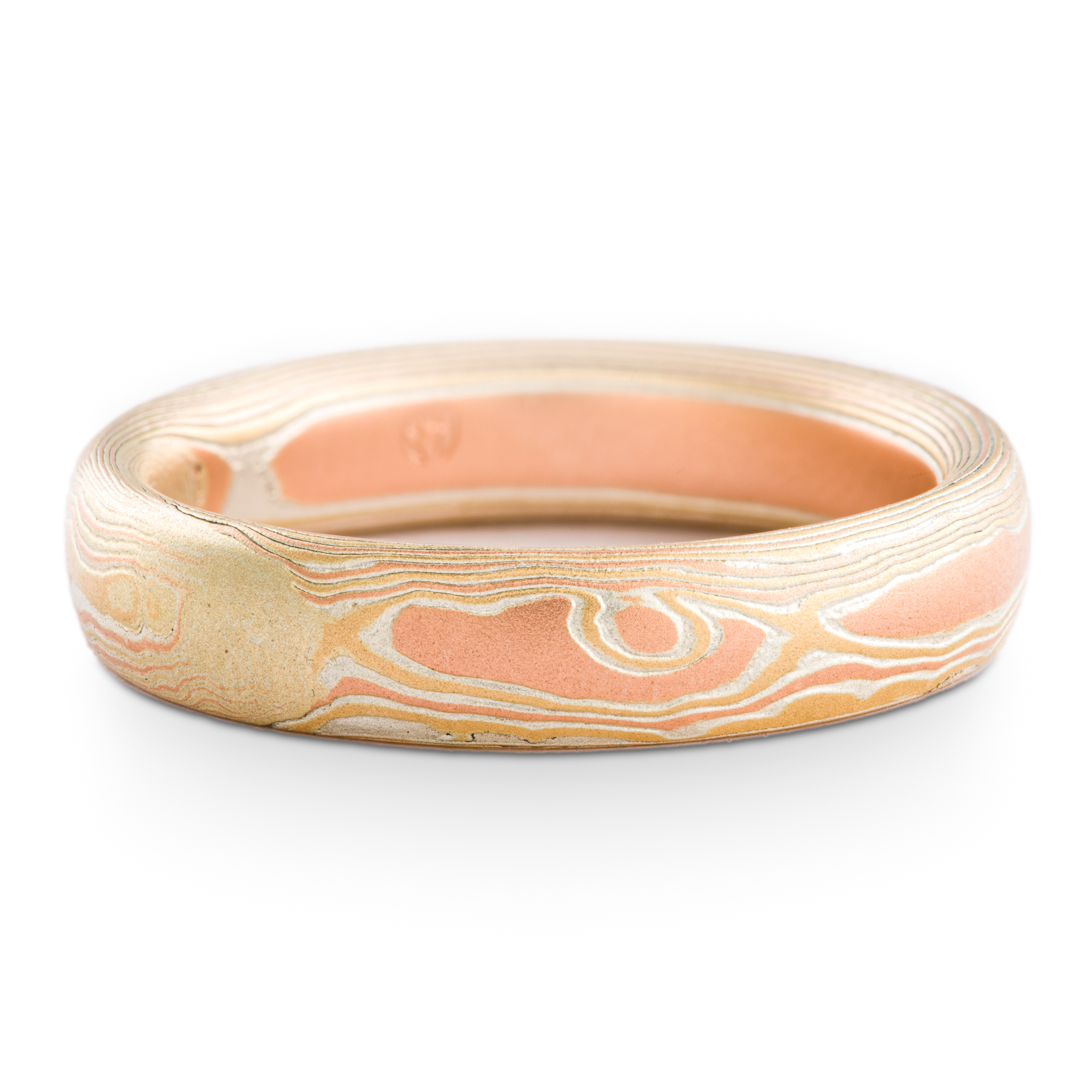 Warm Daylight Mokume Wedding Band - Image 3