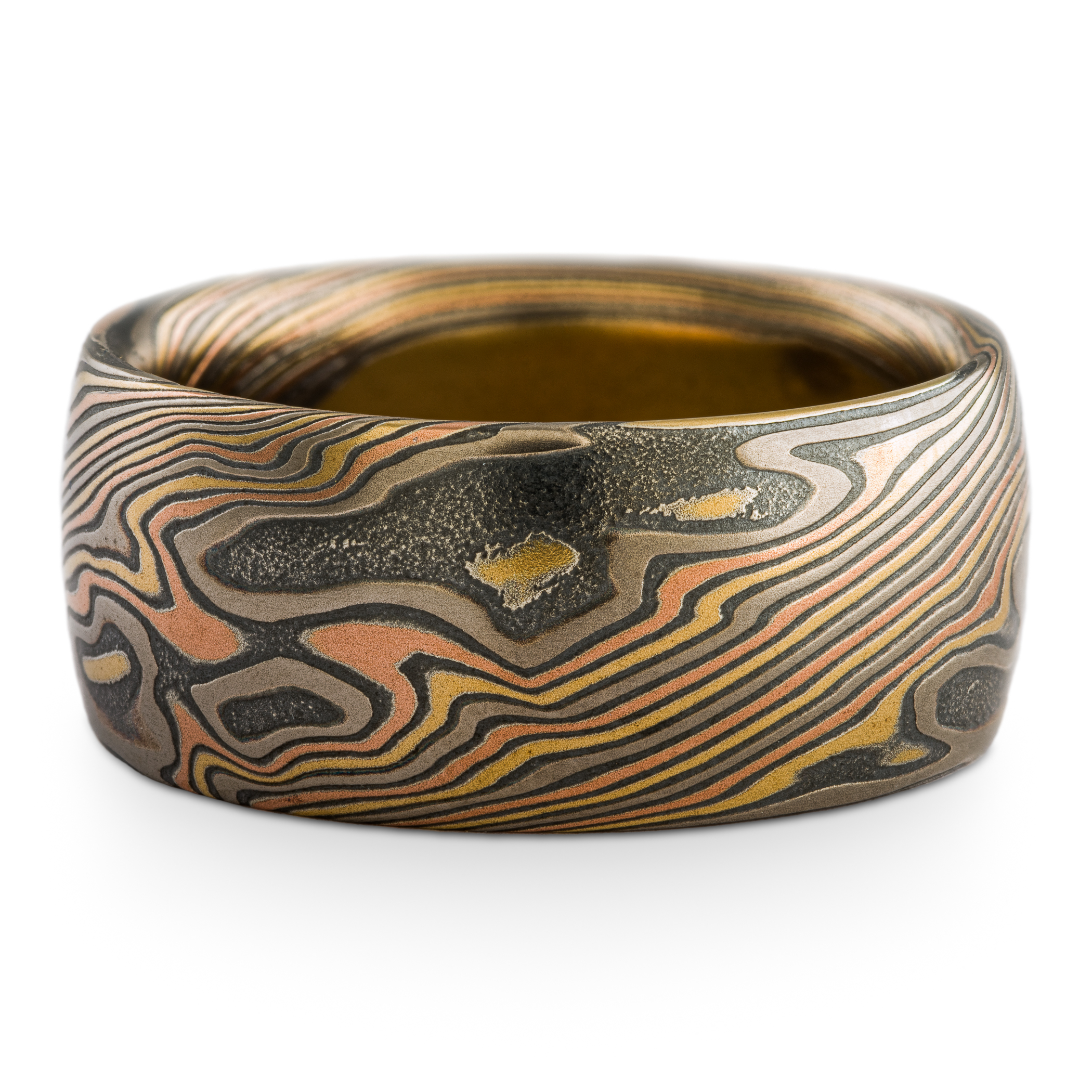Folksy Mokume Ring or Wedding Band