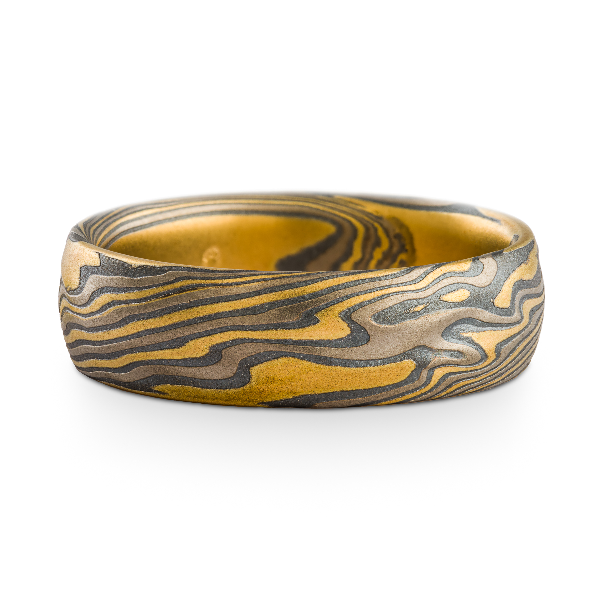 Textured Gold Mokume Wedding Band
