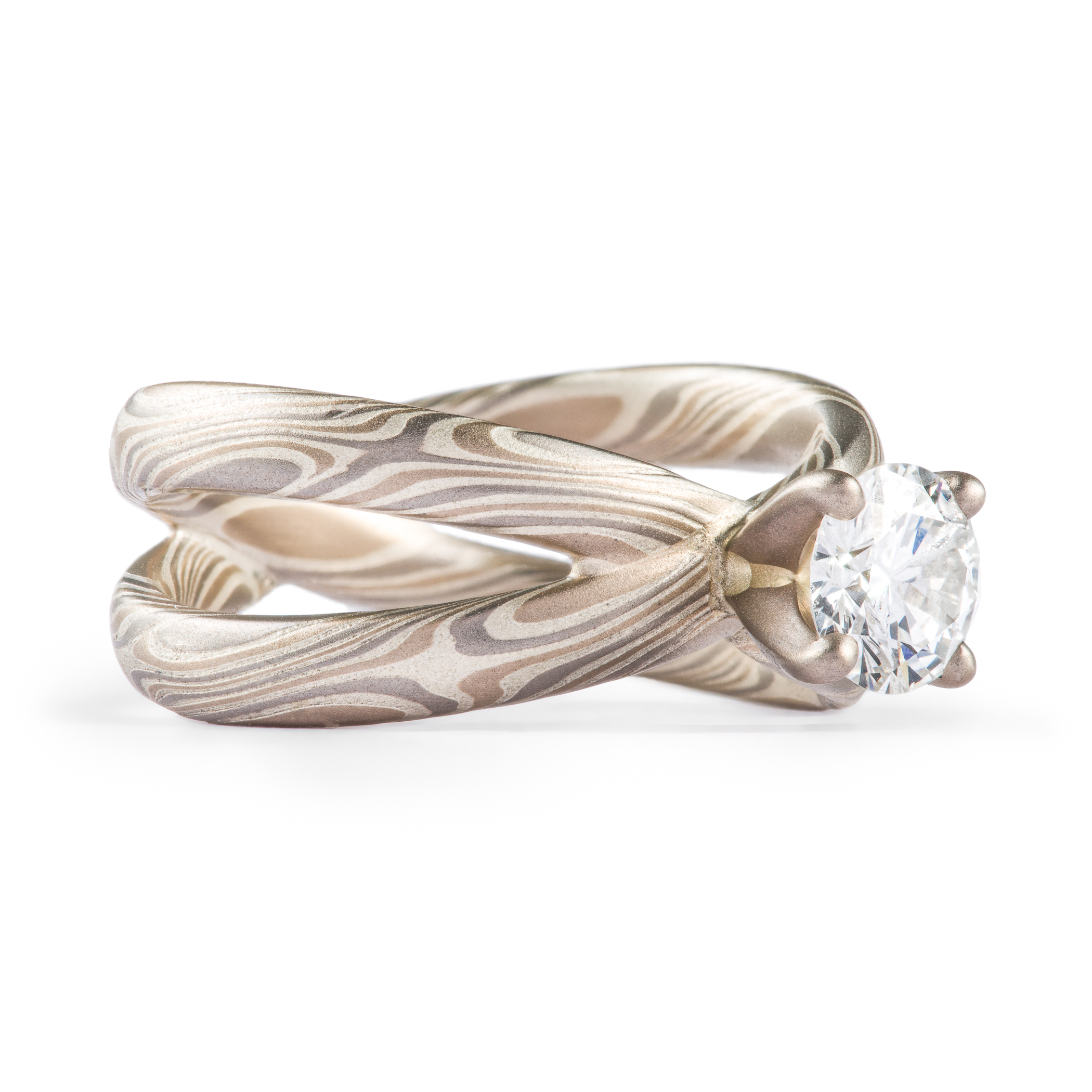 Star Crossed Mokume Diamond Ring - Image 2
