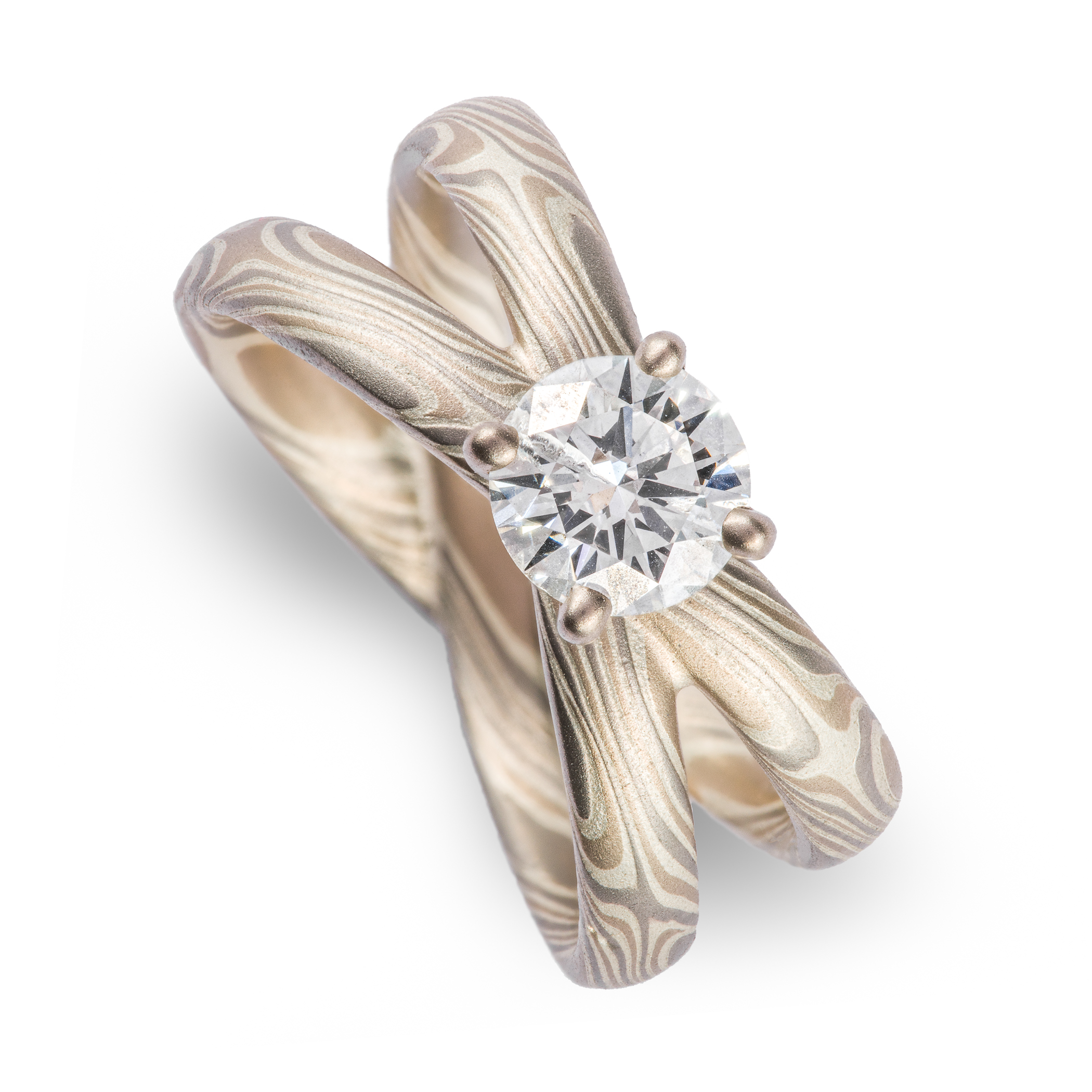 Star Crossed Mokume Diamond Ring - Image 3