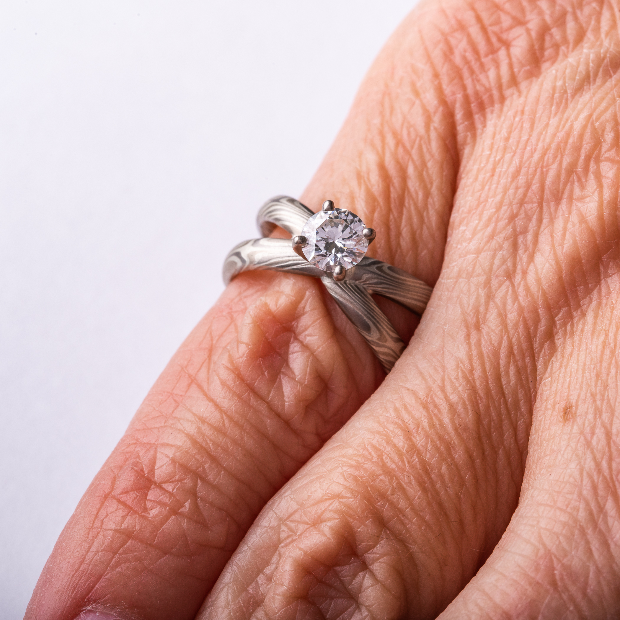 Star Crossed Mokume Diamond Ring - Image 4