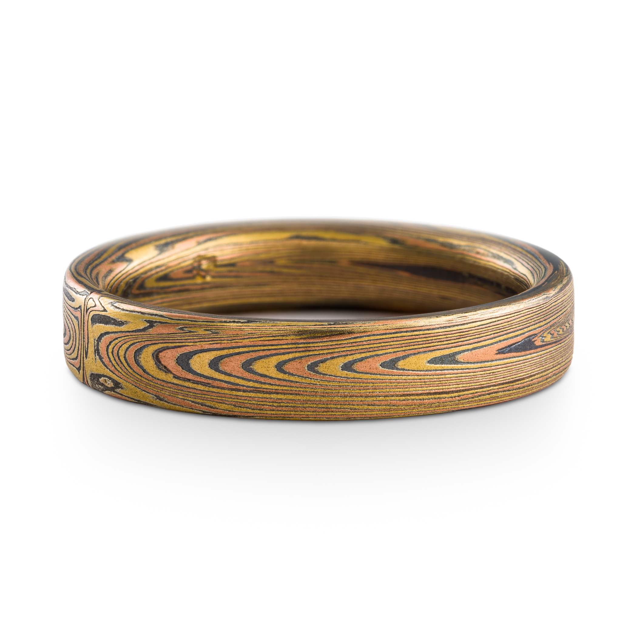 Hand Forged Mokume Wedding Band