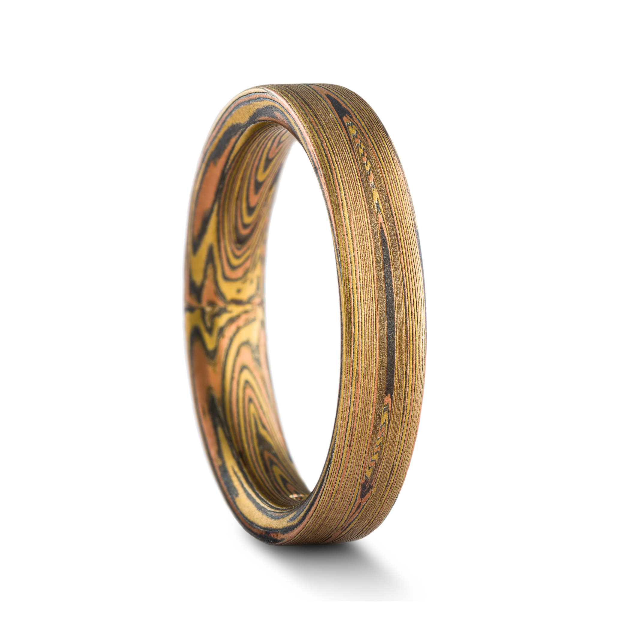 Hand Forged Mokume Wedding Band - Image 4