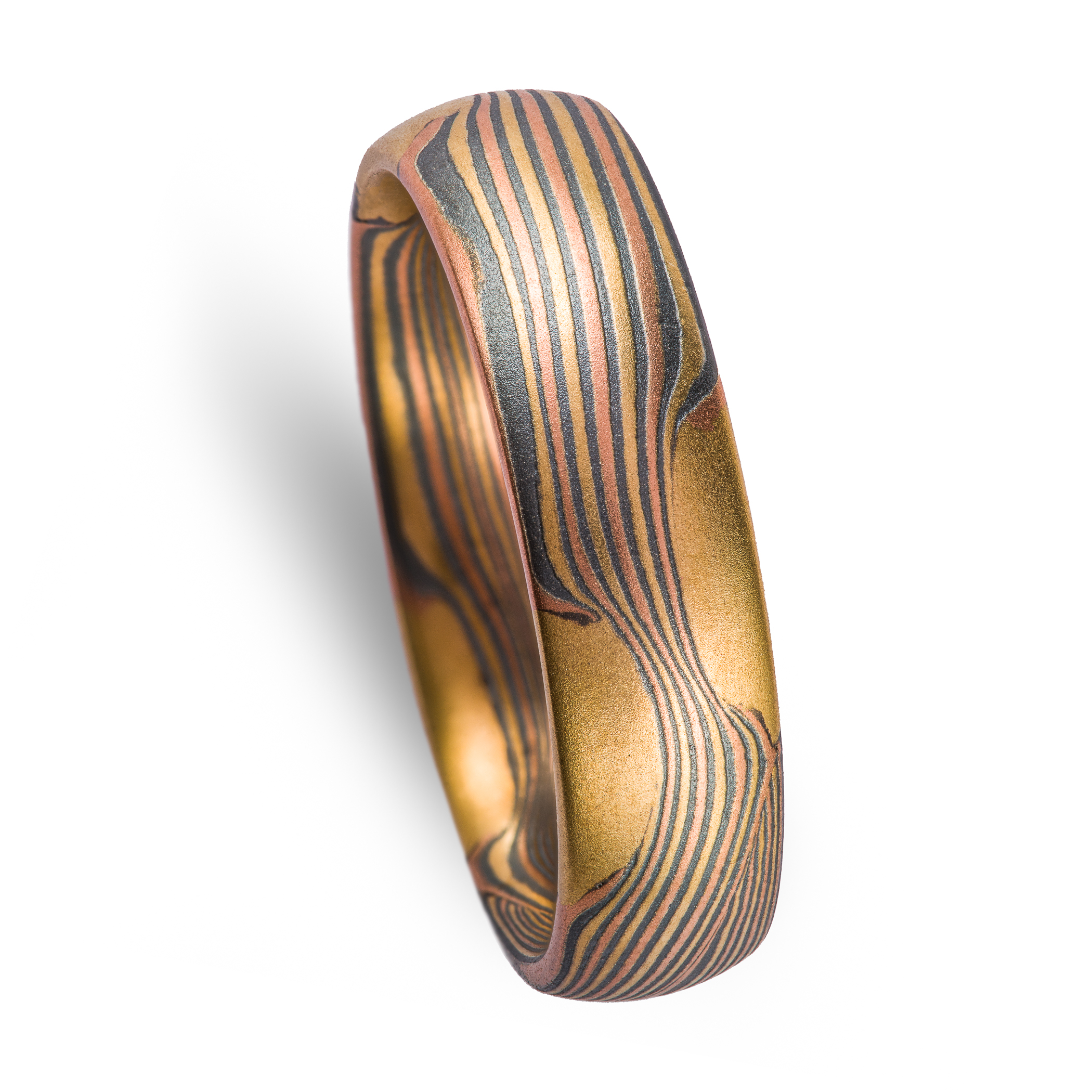 yellow gold, red gold, rose gold, silver, black, wide thick ring lines with islands of gold