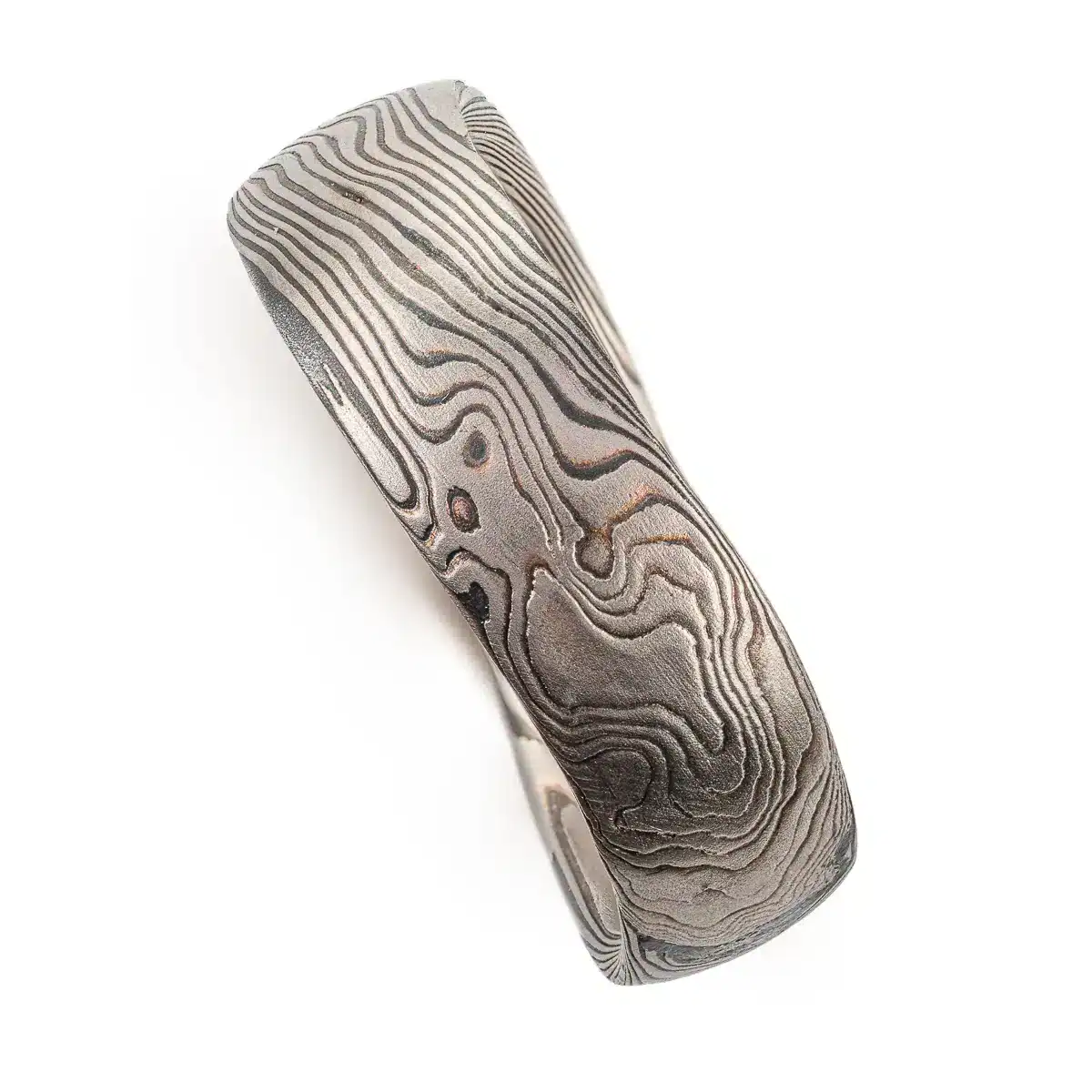 Undulating Mokume Gane Band in Twist Pattern - Image 4