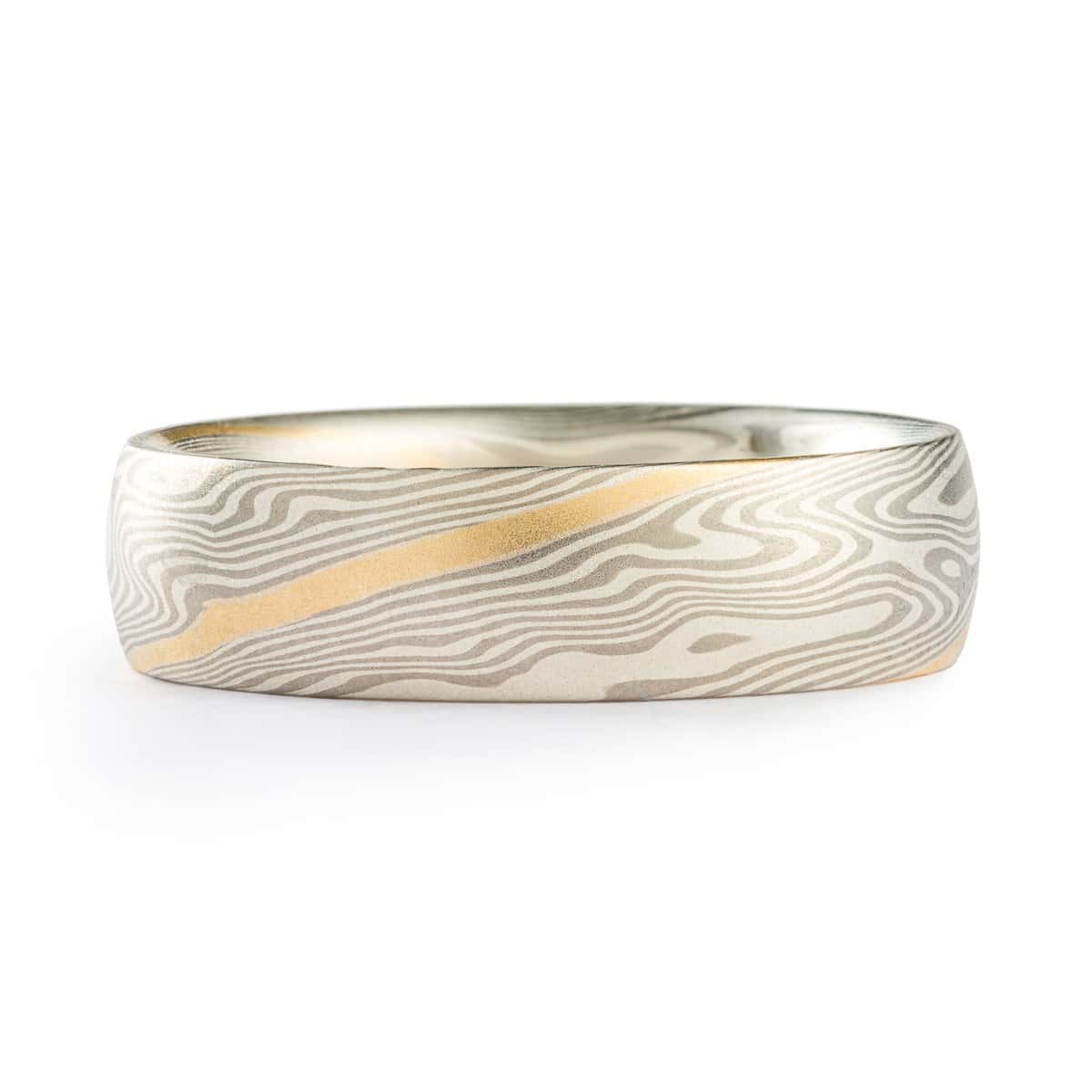 Gold Stratum Mokume Gane Wedding Rings - Image 4