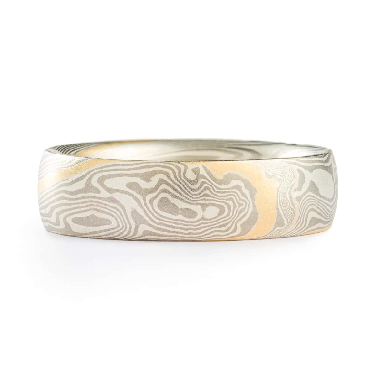 Gold Stratum Mokume Gane Wedding Rings - Image 5