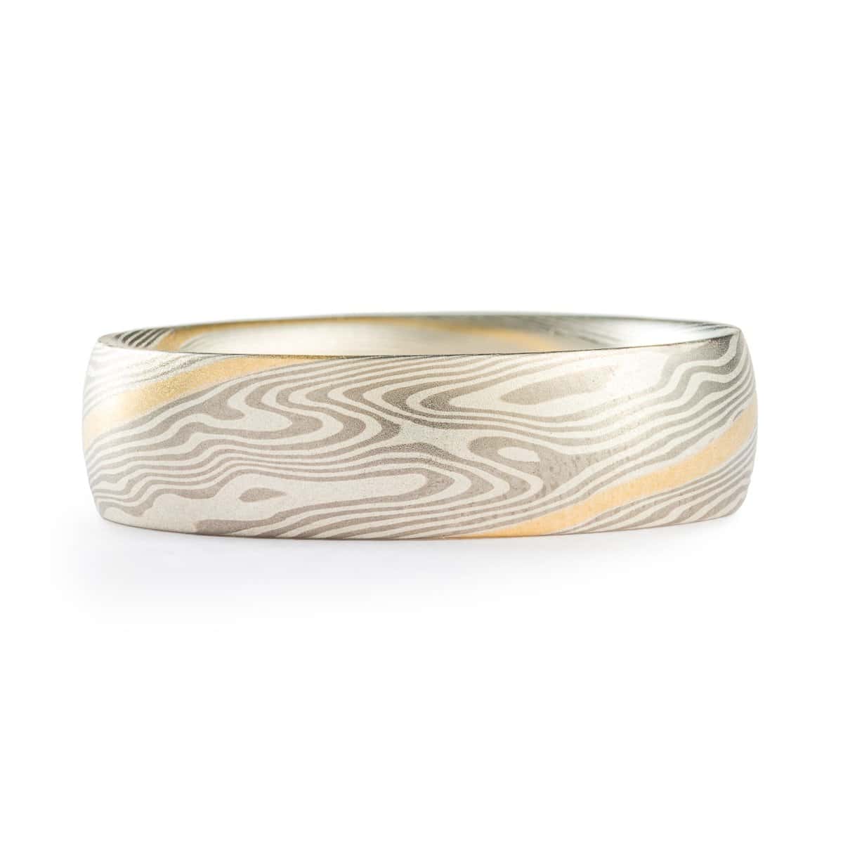 Gold Stratum Mokume Gane Wedding Rings - Image 3