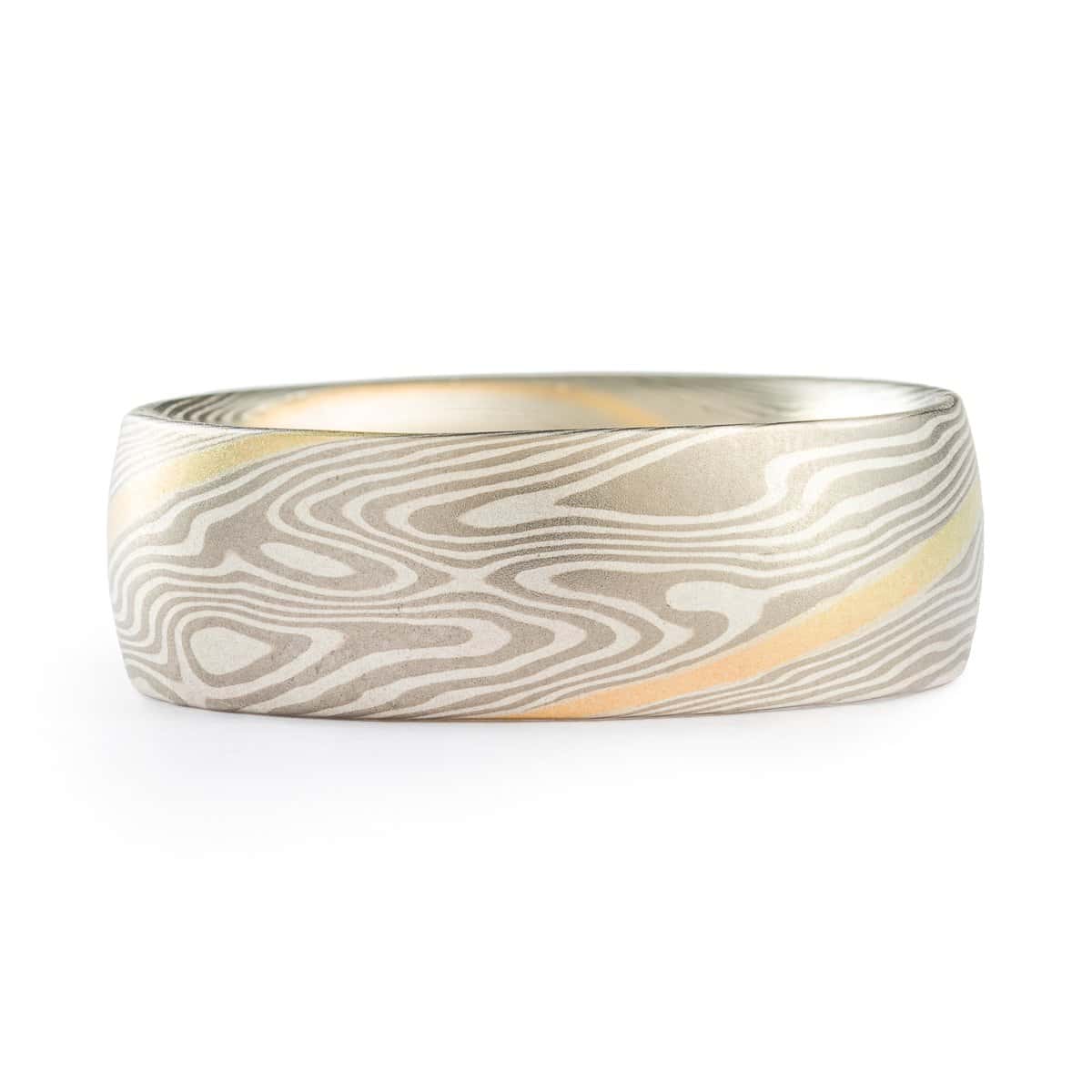 Gold Stratum Mokume Gane Wedding Rings - Image 10