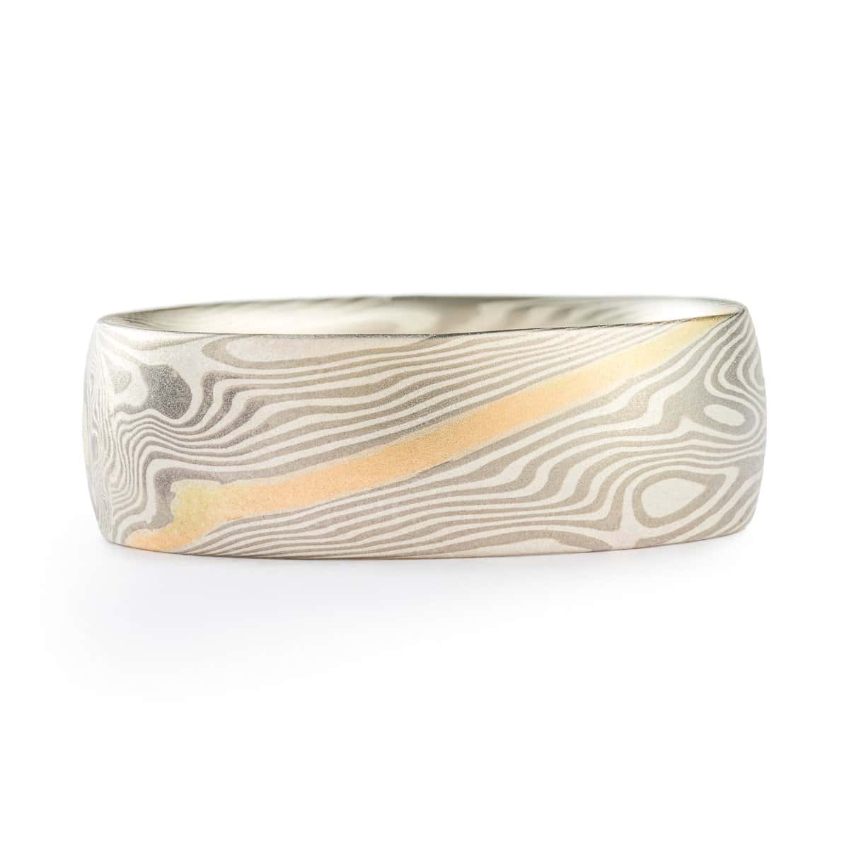 Gold Stratum Mokume Gane Wedding Rings - Image 9