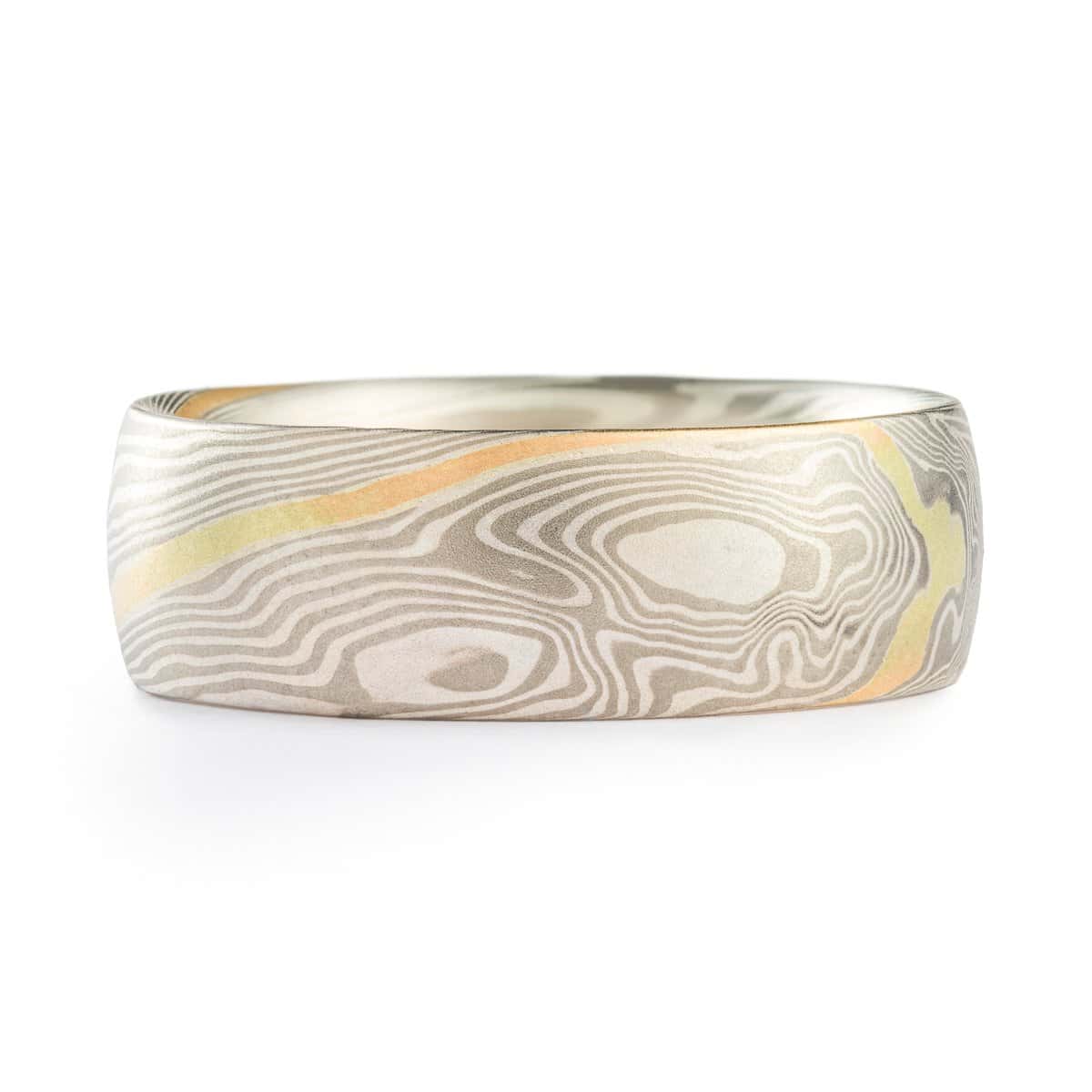 Gold Stratum Mokume Gane Wedding Rings - Image 8
