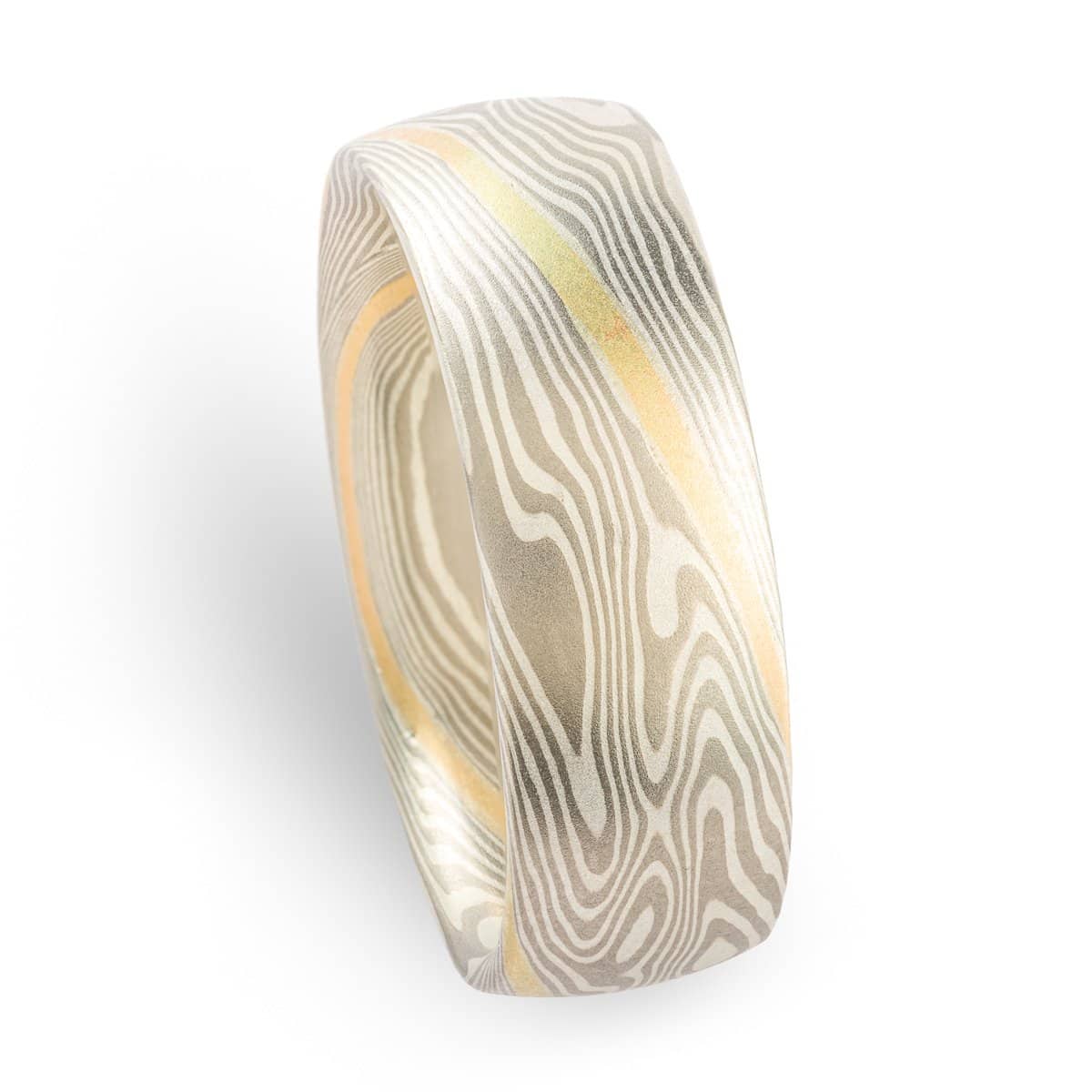 Gold Stratum Mokume Gane Wedding Rings - Image 7