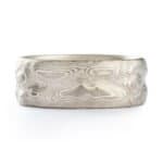 Rustic Silver and Palladium Mens Mokume Wedding Band - Image 2