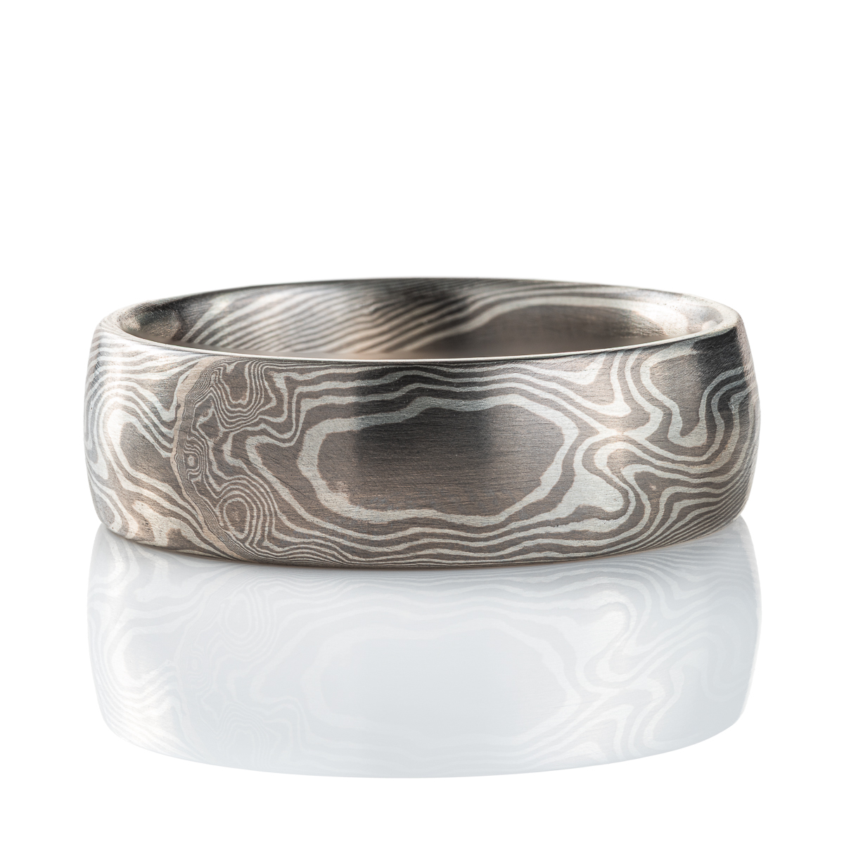 Twist Mokume Gane Band in Palladium and Silver - Image 2