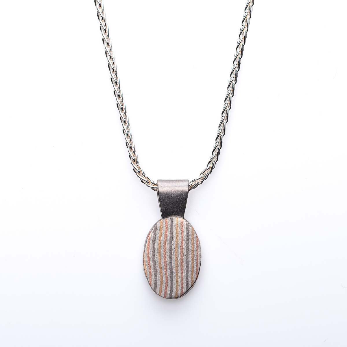 Golds and Palladium Mokume Gane Pendant - Image 2