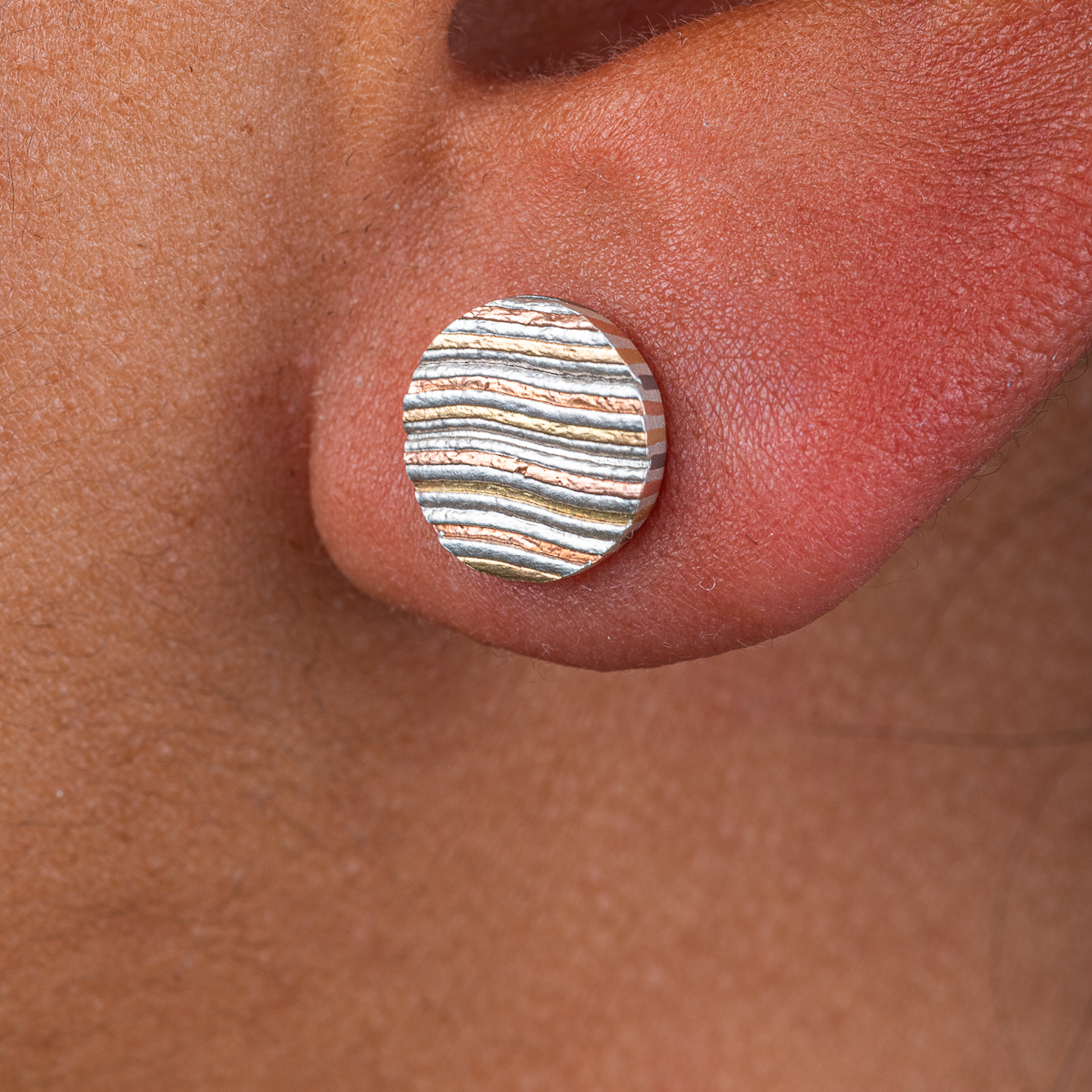 Striped Mokume Gane Earrings - Image 2