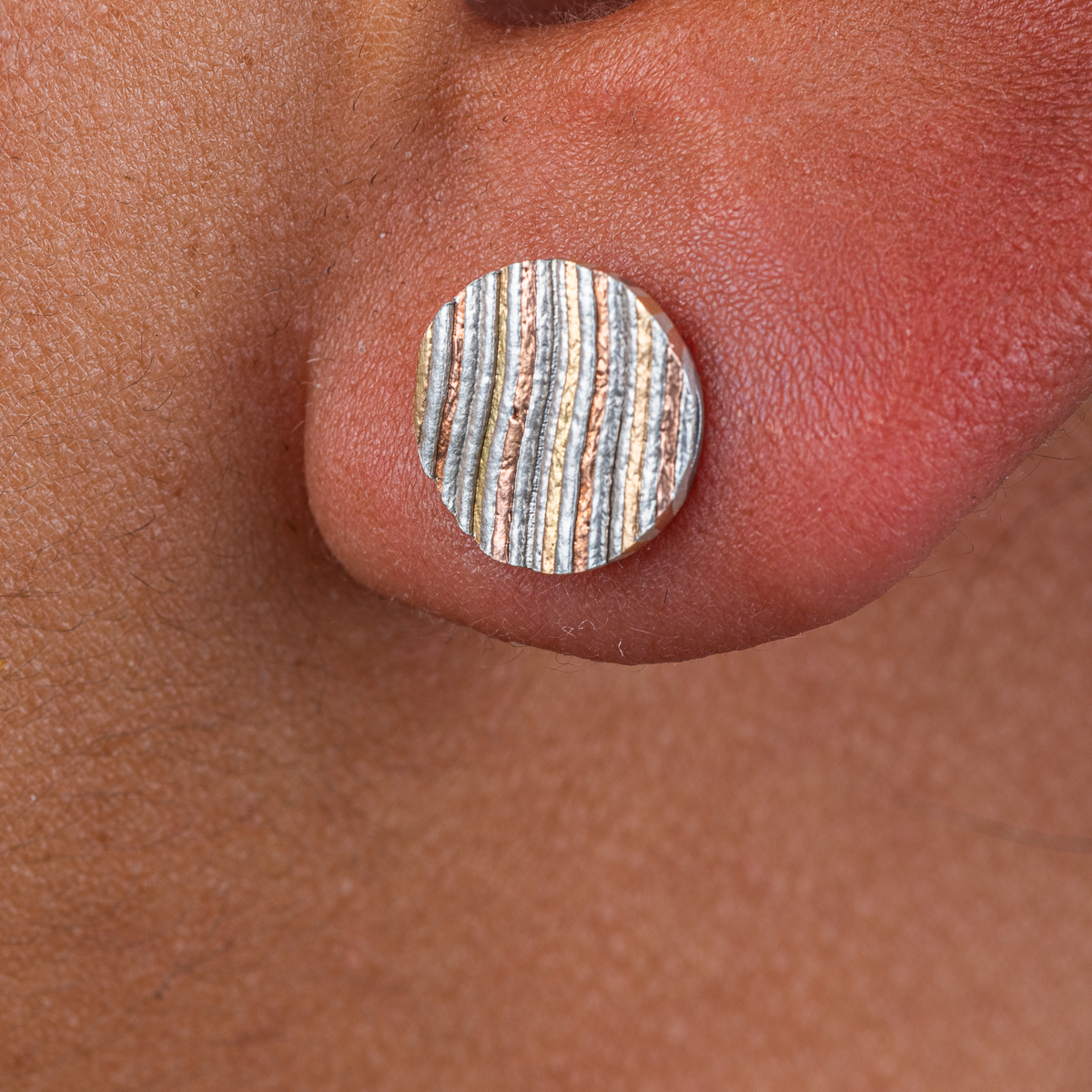 Striped Mokume Gane Earrings - Image 3